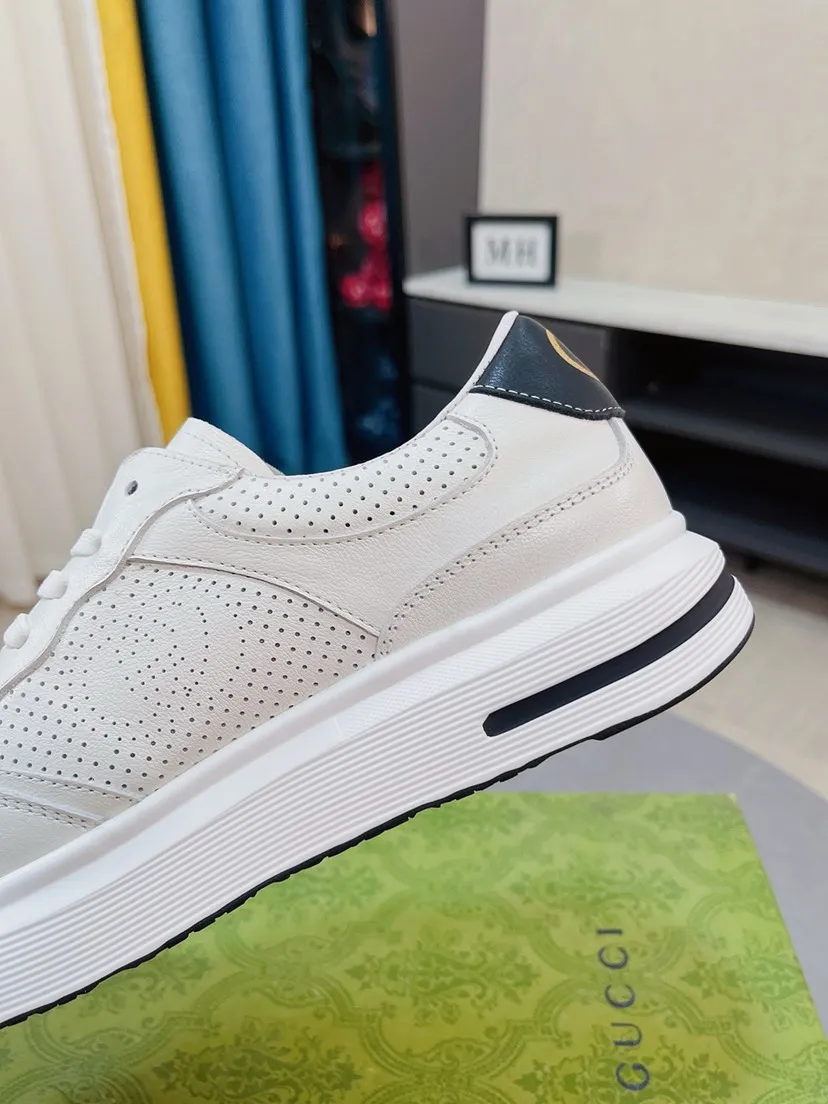 Men's shoes 💰458🌹🌹GUCCI [Gucci] New high-end men's shoes brand, the latest fashionable casual men's shoes, trendy and versatile style, relaxed and sporty style, uppers imported from Italy, first-layer cowhide embossed, genuine leather lining and ultra-fine workmanship. Original personalized fashionable rubber wear-resistant outsole, light and comfortable on the foot, size 38-44